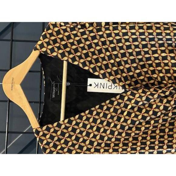 NWT - Minkpink Valentina Dress Small Geometric Long Sleeve Mini - Picture 3 of 9